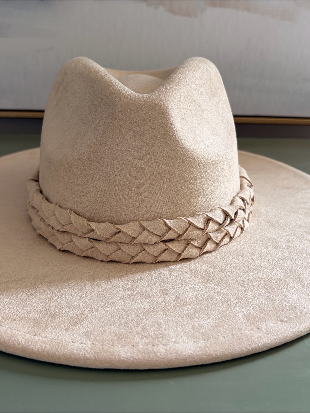 Braided Rancher Wide Brim Hat - Neutral Wheat